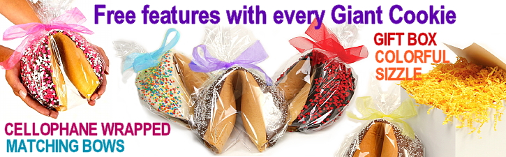 Giant Fortune Cookies are a great way to send a greeting!