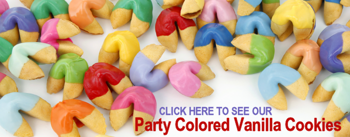 colored chocolate dipped fortune cookies
